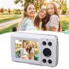 Xiuganpo 16MP Digital Camera 16x Zoom Auto Focus Portable Camera with 2.4 Inch Screen, 1080P Video Recorder, for Students, Families, Travel, Selfies, Record Vlogs, Indoor Outdoor (White) view 2
