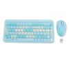 2.4G Cordless Keyboard and Mouse, Retro Round Keycap Design, Portable Low Noise Keyboard and Mouse Set for Home Office, Plug and Play (Misty Blue) view 1