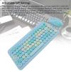 2.4G Cordless Keyboard and Mouse, Retro Round Keycap Design, Portable Low Noise Keyboard and Mouse Set for Home Office, Plug and Play (Misty Blue) view 4