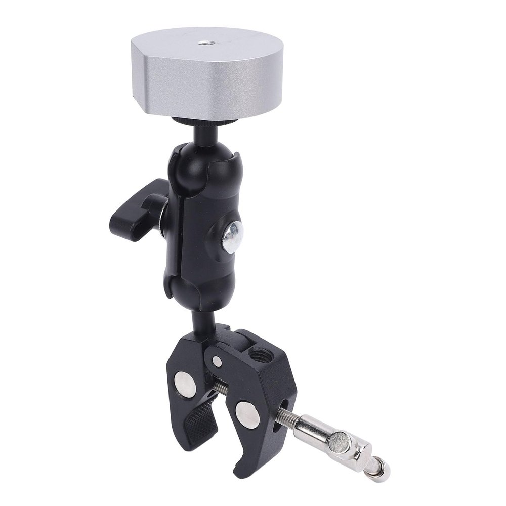 Aluminum Alloy Adjustable Clamp Bracket Kit with 2 Pivot Mechanism for Mini Satellite Mounting Kit OEM Compatibility (Silver Adapter)