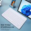 10 Inch Pocket Folding Keyboard, Ultra Slim Folding Keyboard with Sleep Mode Ergonomic Round Rechargeable Keycaps BT Keyboard for Desktop Computer Laptop Phone Tablet (White) view 2