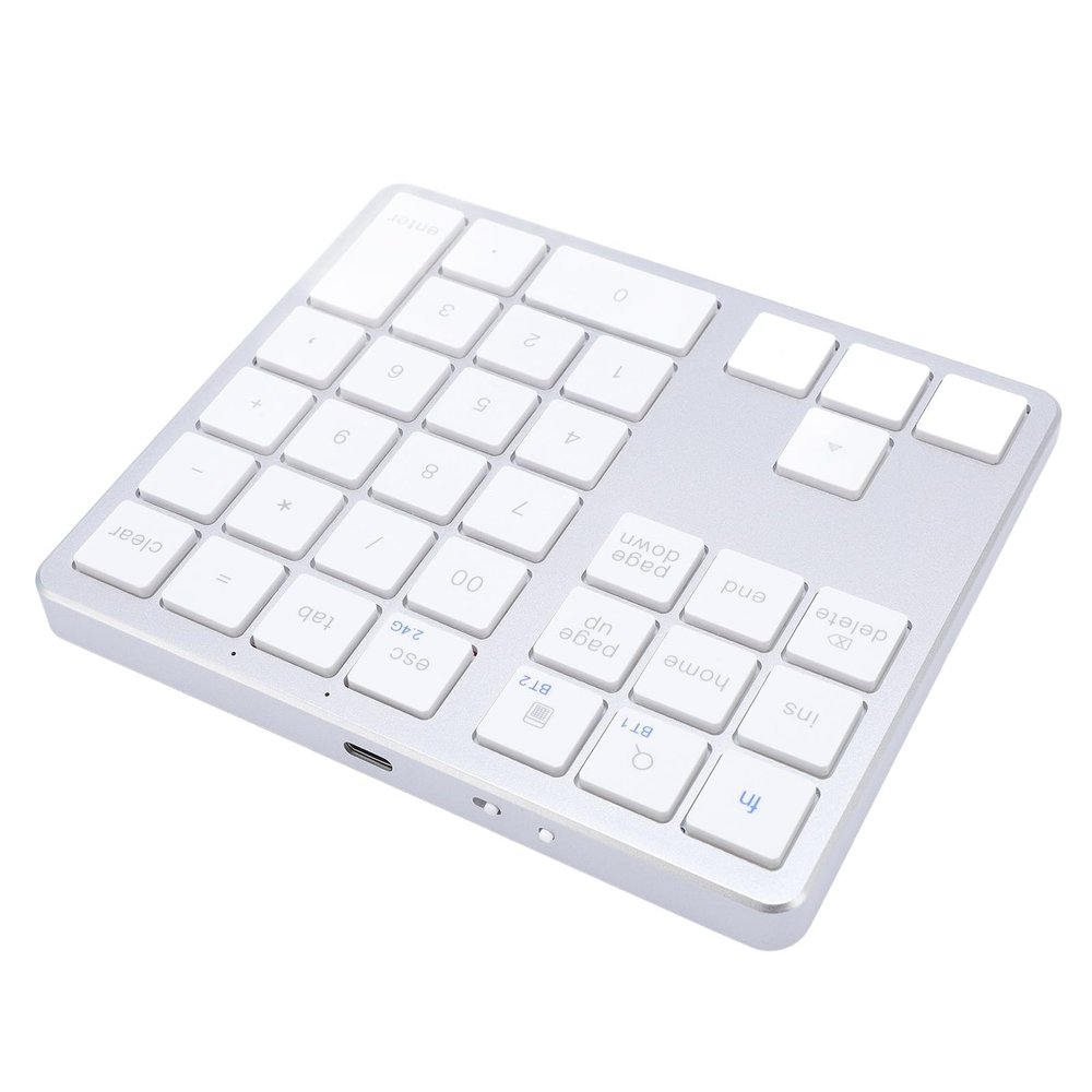 Zyyini 35 Keys USB Numeric Keypad, Numpad for Laptop Number Pad BT Dual Mode Rechargeable External Mini Slim Keyboard Universal Numeric Keypad for Laptop PC Tablet (#2)