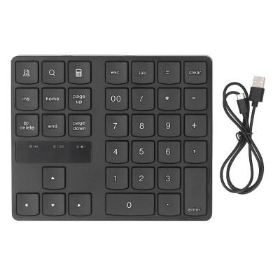 GOWENIC 2.4G Cordless Number Pad, 35 Keys Numeric Keypad, Silent Comfortable Typing, Rechargeable Keyboard for Laptop Home Business Work