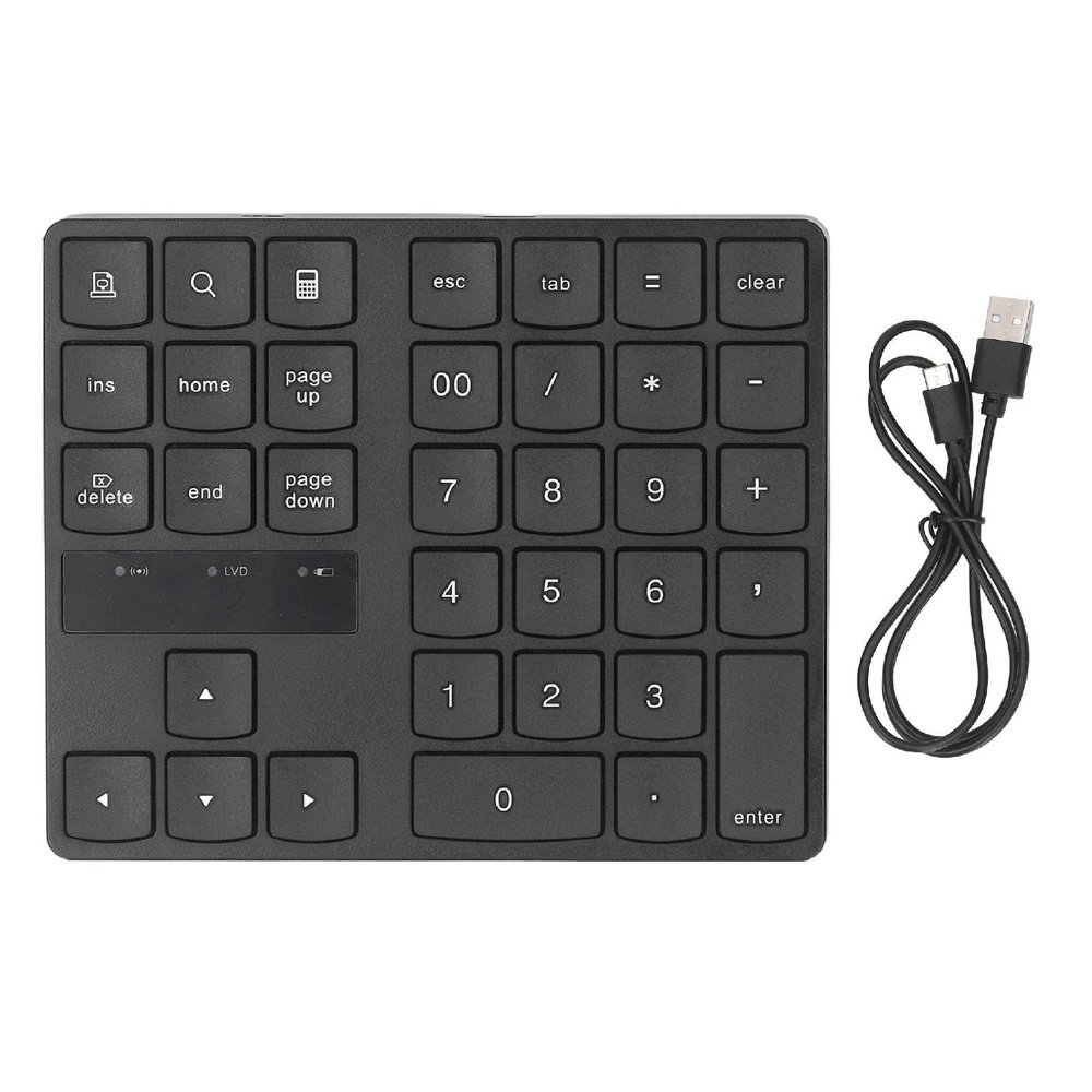 GOWENIC 2.4G Cordless Number Pad, 35 Keys Numeric Keypad, Silent Comfortable Typing, Rechargeable Keyboard for Laptop Home Business Work