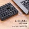 GOWENIC 2.4G Cordless Number Pad, 35 Keys Numeric Keypad, Silent Comfortable Typing, Rechargeable Keyboard for Laptop Home Business Work view 2