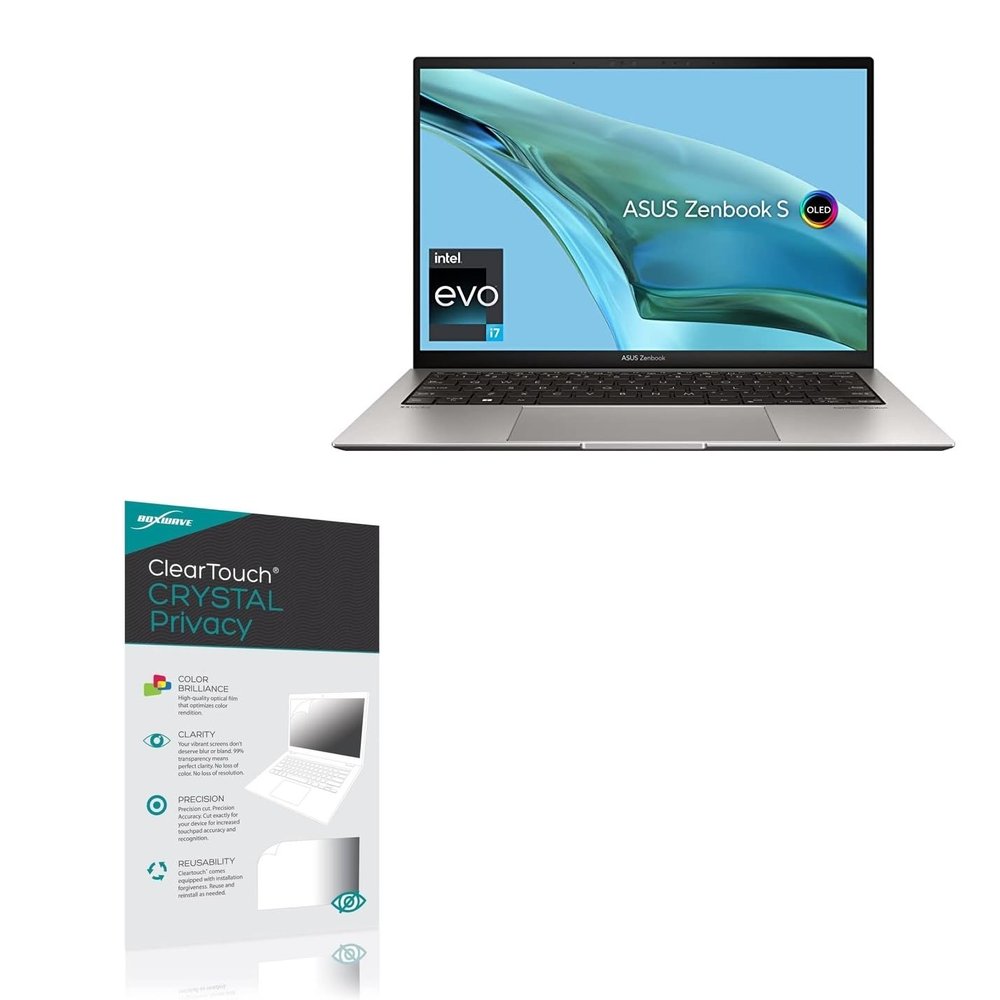 BoxWave Screen Protector Compatible with ASUS Zenbook S 13 OLED (UX5304) - ClearTouch Crystal Privacy (2-Pack), Privacy Screen Protector Flexible Film Clear