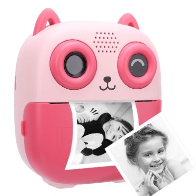Instant Print Camera for Kids, 1080P 48MP Instant Camera Thermal Printing Without Ink, Portable Print Digital Camera for 3 4 5 6 7 8 9 10 Boys Girls (Pink)