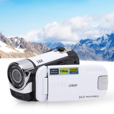 LICAEVEY Video Camera Camcorder with 2.4 Inch Color Screen, 1080P 16MP 16X Digital Zoom Anti Shake Loop Video Recording Camcorder with Fill Light 1/4 inch Threaded Hole (White)