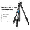Camera Tripod with Ball Head, 5-Section Aluminum Alloy Travel Tripod for DSLR, Mirrorless, Video Camcorder, Low Angle, Plate, Height 161cm, Load 5kg view 4