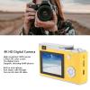 64MP 4K Digital Camera, 2.4 Inch Color Screen, 16x Digital Zoom, Rechargeable Portable CCD Camera with Fill Light, Anti-Vibration, USB C Cable, Yellow view 2