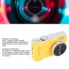 64MP 4K Digital Camera, 2.4 Inch Color Screen, 16x Digital Zoom, Rechargeable Portable CCD Camera with Fill Light, Anti-Vibration, USB C Cable, Yellow view 3