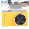 64MP 4K Digital Camera, 2.4 Inch Color Screen, 16x Digital Zoom, Rechargeable Portable CCD Camera with Fill Light, Anti-Vibration, USB C Cable, Yellow view 4