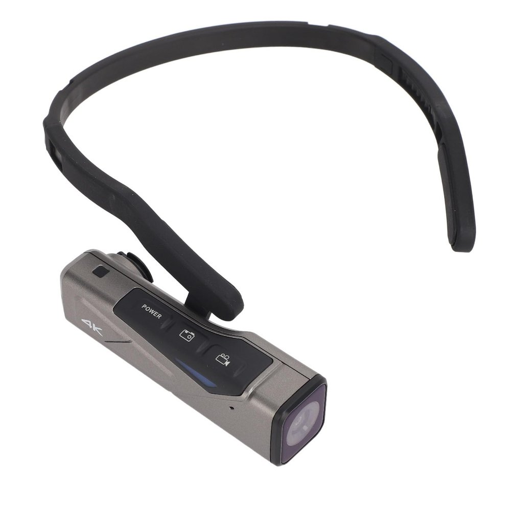 4K Video Camera, Head-Mounted Video Camera for 20MP Photos, Auto Focus, Wearable Anti-Vibration Vlog Camera with 2 Axis Camera Stabilizer