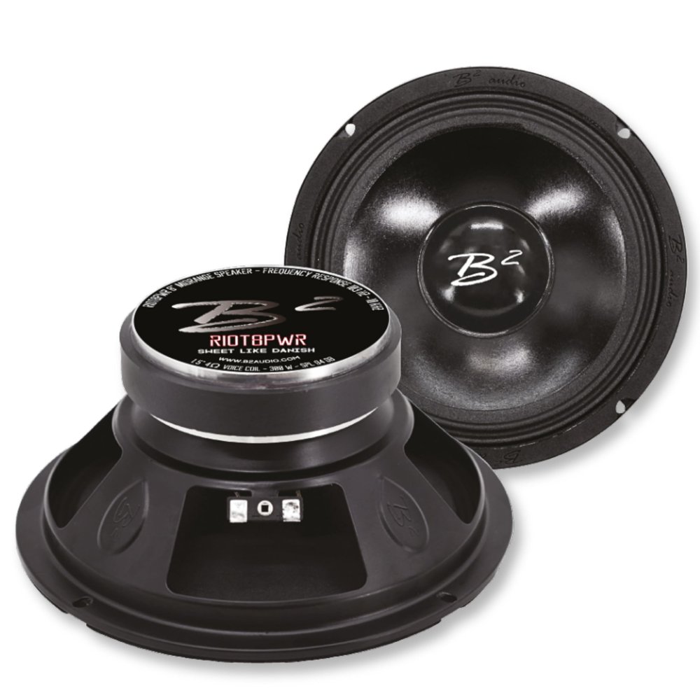 B2 Audio 8.5" 4-Ohm 150W RMS Mid-Range UV/Water Resistant Pair of Speakers RIOT