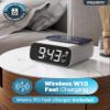 Majority Bluetooth Alarm Clocks with Wireless Charging | Bedside Clock for Bedroom with 10W Power FM Radio | Large Screen Display, Loud Alarm for Heavy Sleepers, and Display Backlit Dimmable Darwin view 2