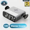 Majority Bluetooth Alarm Clocks with Wireless Charging | Bedside Clock for Bedroom with 10W Power FM Radio | Large Screen Display, Loud Alarm for Heavy Sleepers, and Display Backlit Dimmable Darwin view 3