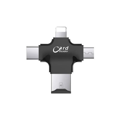 4-in-1 Memory Card Reader Fit for iOS Android Mobile Phone PC TYPEC USB to Micro SD TF Card Reader Fit for iPhone Huawei Samsung Xiaomi