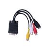 0.5m VGA Male to S-Video 3 RCA Jack Female Composite AV TV Out Adapter Converter Connector Video Cable Fit for Laptop PC HDTV view 2