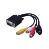 0.5m VGA Male to S-Video 3 RCA Jack Female Composite AV TV Out Adapter Converter Connector Video Cable Fit for Laptop PC HDTV view 4