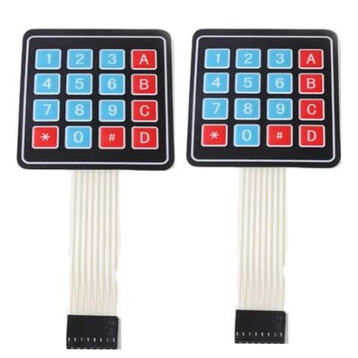 XIAOYAOREN 2pcs 4x4 Keypad 16 Key Self Adhesive Membrane Matrix Switch Keyboard for Prototyping Matrix Array Membrane Switch Microcontroller Extended Keyboard (4x4)