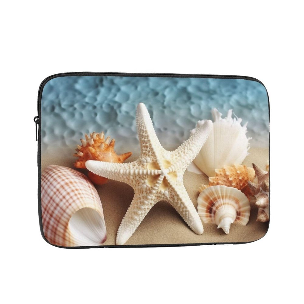 Starfish Coral and Seashell Laptop Sleeve 15 inch Shockproof Protective Computer Carrying Cover Water Resistant Computer Bag Laptop Case Briefcase Handbags Portable Laptop Bag Gifts for Men Women