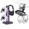 KDD Headset Stand with Light Modes & Rotating Under Desk Organizer with 2 Headphone Hook view 1