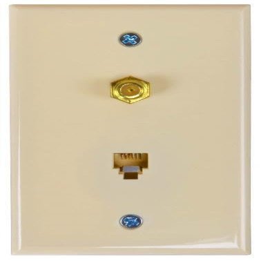 FIXED UP FINDS for Zenith TW1002CPA Almond WALL Phone Telephone Jack & Coax Cable 6316855