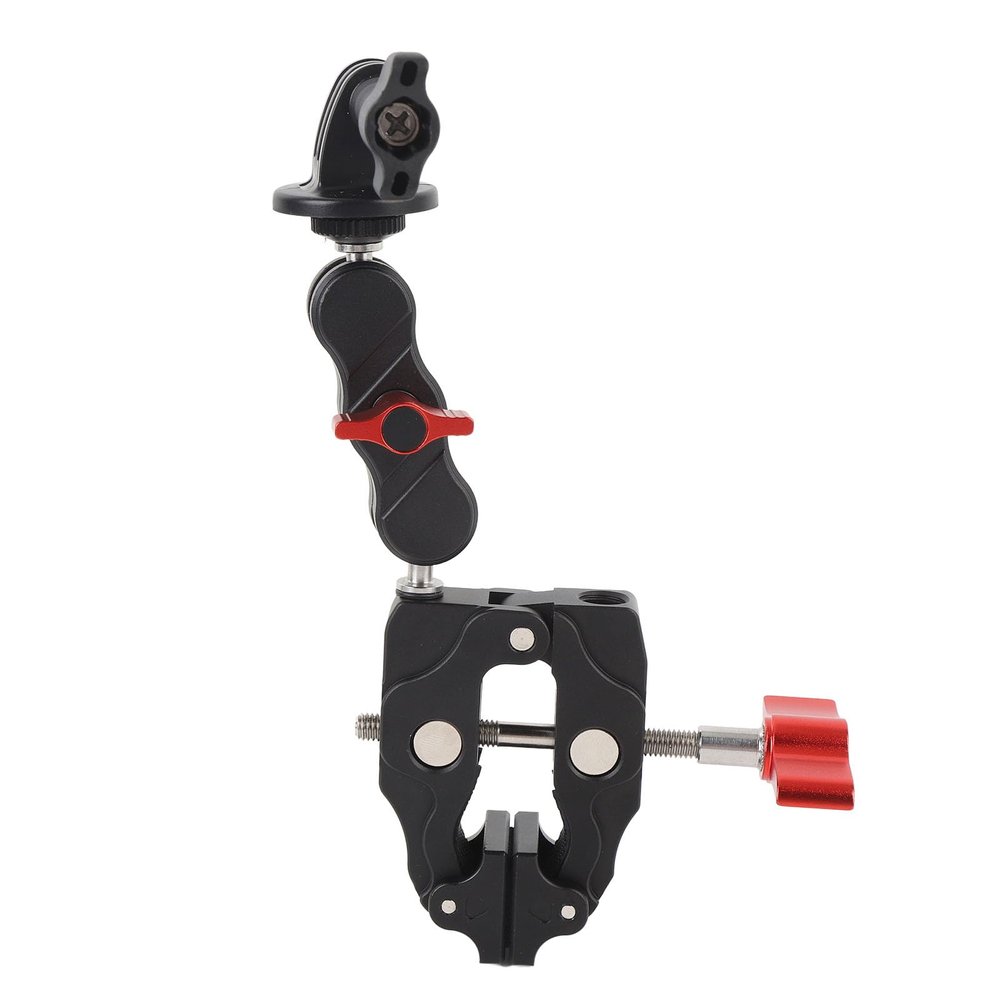 Action Camera Mount Clamp Kit Aluminum Alloy Handlebar Mount Clamp Articulating Arm Double Claw Mount 3 Go 3 Pro Phone