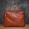 STBTOO Leather Man Handbag Briefcase with Tie Rod Sleeve Men Shoulder Bags Business 14 Inch Laptop Bag view 2
