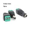 penpenlu 5pcs 5.5mmx2.1mm DC Female Male Power Plug Adapter Connector Power Jack Socket Adapter Cable Terminal Fit for Strip CCTV Cameras E1(DC Female 5pcs) view 2