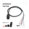 Daunin 15V 9pin 9 core RJ45 Network Cable POE Network Port Wire Power Single-Ended Cable Fit for IP Camera CCTV Monitoring White Black e(White with Cover) view 2