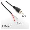 1 Meter Car RCA 2 pin Wire Male Audio Cable Av Single Video Stereo Connector Extension Wire Lead DIY Repair Cord Lead E1 view 2