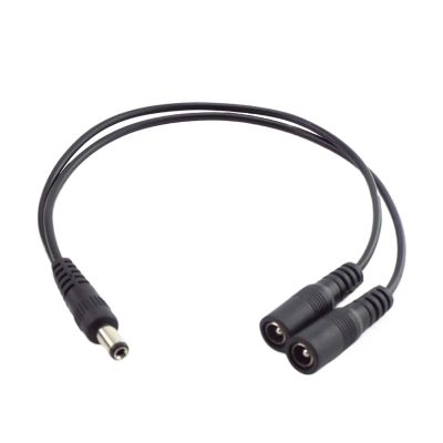 Hutell 5.5mm*2.1mm 1 Female to 2 Male Connector Male to Female Plug DC Power Splitter Cable CCTV LED Strip Light Power Supply Adapter(1 Male to 2 Female)