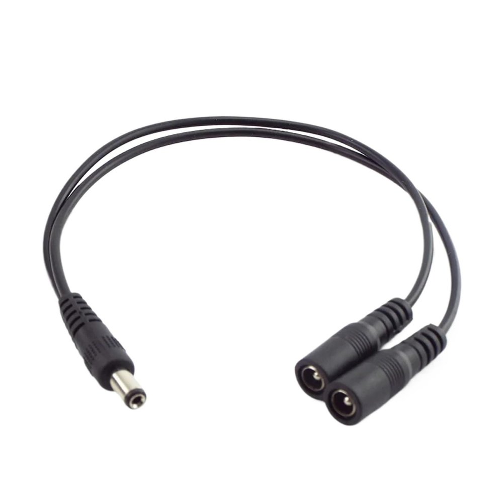 Hutell 5.5mm*2.1mm 1 Female to 2 Male Connector Male to Female Plug DC Power Splitter Cable CCTV LED Strip Light Power Supply Adapter(1 Male to 2 Female)