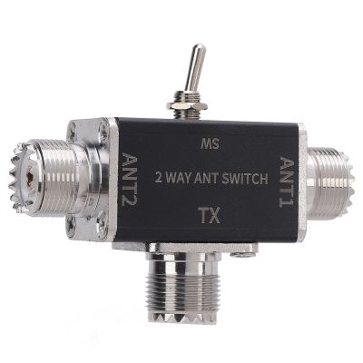 Antenna Switch DC-500MHz 2 Way Antennae Splitter for Ham Radio 1 Input 2 Output 0-50MHz Frequency Transfer Switch SO239 Interface