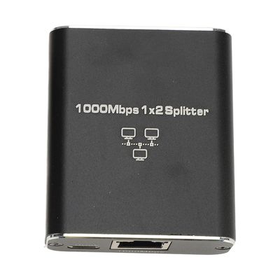1 to 2 Ethernet Splitter 1000Mbps High Speed RJ45 LAN Splitter with USB Power Cable for Cat8 Cat7 Cat6 Cat5 Cat5e