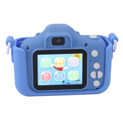 Kids Camera, Cute Cartoon Digital Video Camera Portable Children Action Camera for Toddlers Kids Girls Boys (Blue)