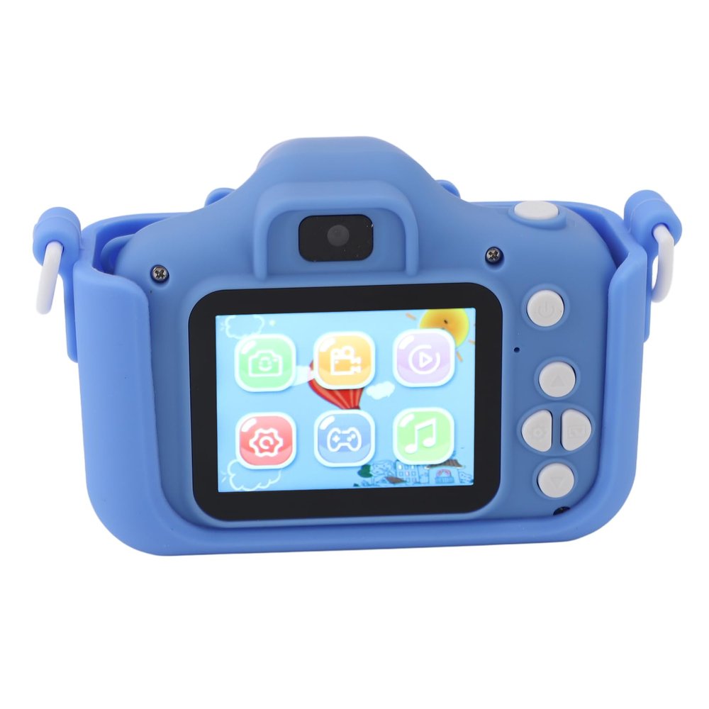 Kids Camera, Cute Cartoon Digital Video Camera Portable Children Action Camera for Toddlers Kids Girls Boys (Blue)