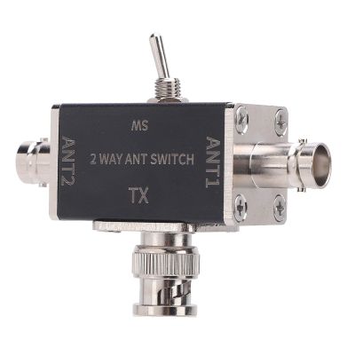 Ham Radio Antenna Switch 2 Way 100W 0-50MHz Manual BNC Connector Aluminum Alloy Antenna Switch for Ham Radio Equipment