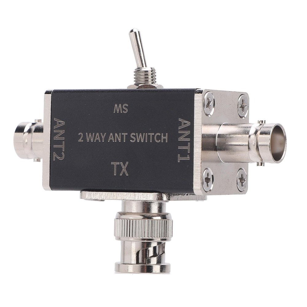 Ham Radio Antenna Switch 2 Way 100W 0-50MHz Manual BNC Connector Aluminum Alloy Antenna Switch for Ham Radio Equipment