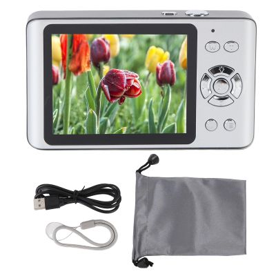 4K 64MP Digital Camera Autofocus Compact Point and Shoot Camera with 18X Zoom 2.8 Inch Screen Ideal for Photography Enthusiasts (Silver)