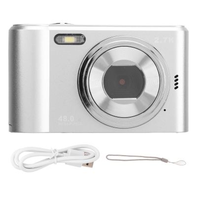 48MP Digital Zoom Camera 1080P Kids Baby Camera 2.4 Inch TFT Screen 2.7K Mini Camera 16X Compact Vlogging Camera for Teens Adult Beginners Low Light Fill Light Selfie