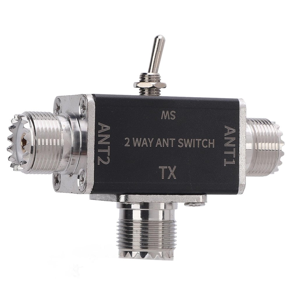 Antenna Switch 1 Input 2 Output 0-50MHz Manual Switching High Isolation for Ham Radio with 2 Way Antennae Splitter Operates Frequency for Amateur Radio Grounding Guard