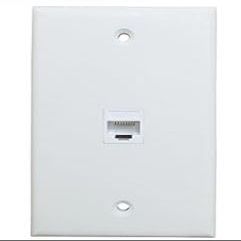 3 pack Cat5, 5e & 6 Ethernet Wall Plate, 1-Port Female to Female RJ45 inline Keystone Jack, White
