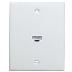 3 pack Cat5, 5e & 6 Ethernet Wall Plate, 1-Port Female to Female RJ45 inline Keystone Jack, White
