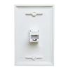 3 pack Cat5, 5e & 6 Ethernet Wall Plate, 1-Port Female to Female RJ45 inline Keystone Jack, White view 2