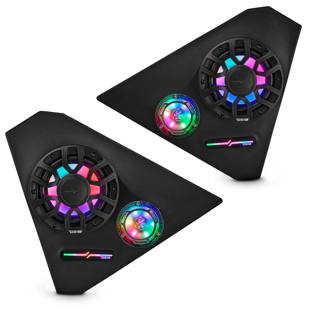 DS18 Slingshot Front Kick Panel 6.5" Enclosure Pair w/NXL-6BK & PRO-TW1L