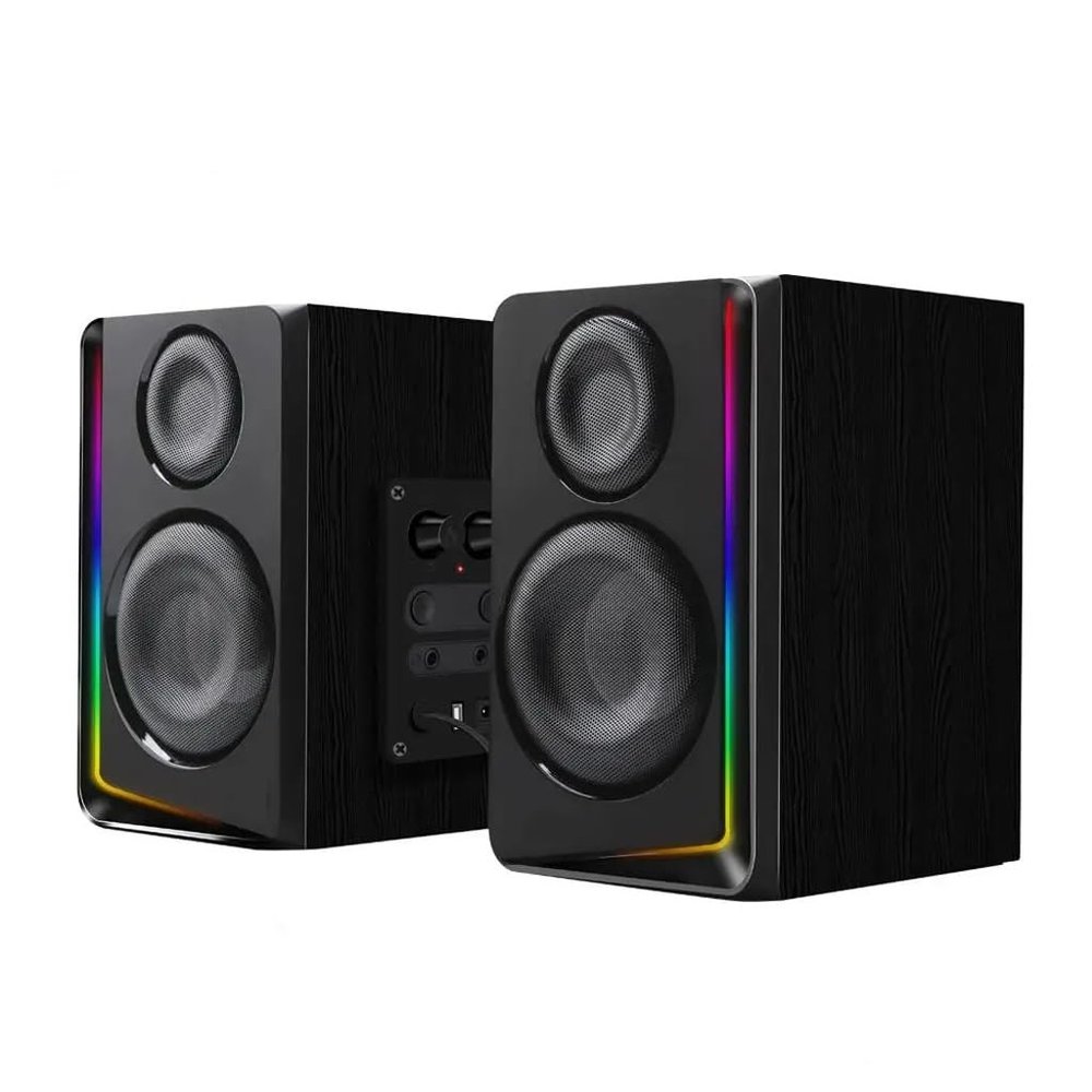 NSUQOA JSEIAJB Support Gaming RGB 2.0 Speakers Aux 3.5mm Stereo Surround Music for Computer PC Loudspeakers