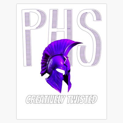 Creatively Twisted Purple Helmet Sticker Decal Car Window Water Bottle 5"