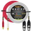 15 Foot RCA to XLR (Female) Cable Pair - WBC-PRO-LOCAP Low-Capacitance (14pF/ft) 22 AWG Ultra-Silent Audiophile & Pro-Grade Audio Interconnect Cable - Amphenol Plugs & Red & Silver Tweed Jackets
